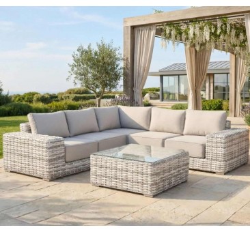 Kampinis lauko baldų komplektas VERA LIGHT GREY