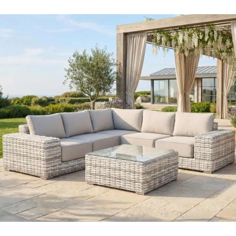 Kampinis lauko baldų komplektas VERA LIGHT GREY