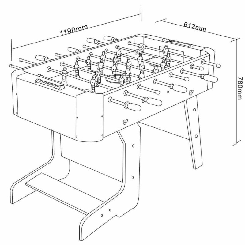Sulankstomas stalo futbolo stalas 119x61,2x78cm