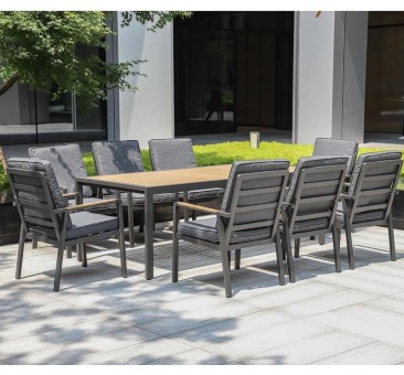 Lauko baldų komplektas PARKER stalas ir 8 kėdės