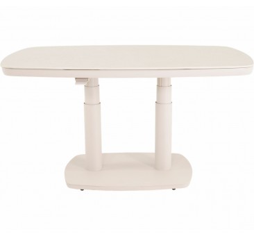 Reguliuojamo aukščio ovalus stalas GENEVA CREMA 135x83x51/72cm