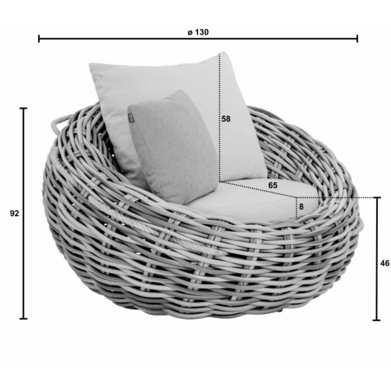 Lauko poilsio komplektas COCOON APPLEBEE sofa, du foteliai ir trys staliukai