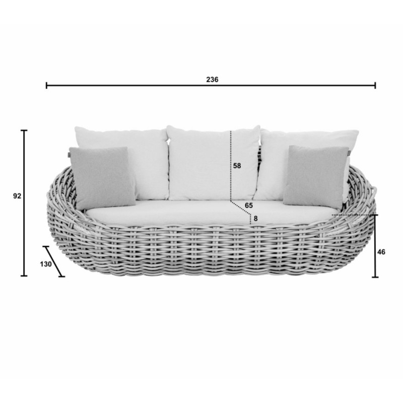 Lauko poilsio komplektas COCOON APPLEBEE sofa, du foteliai ir trys staliukai